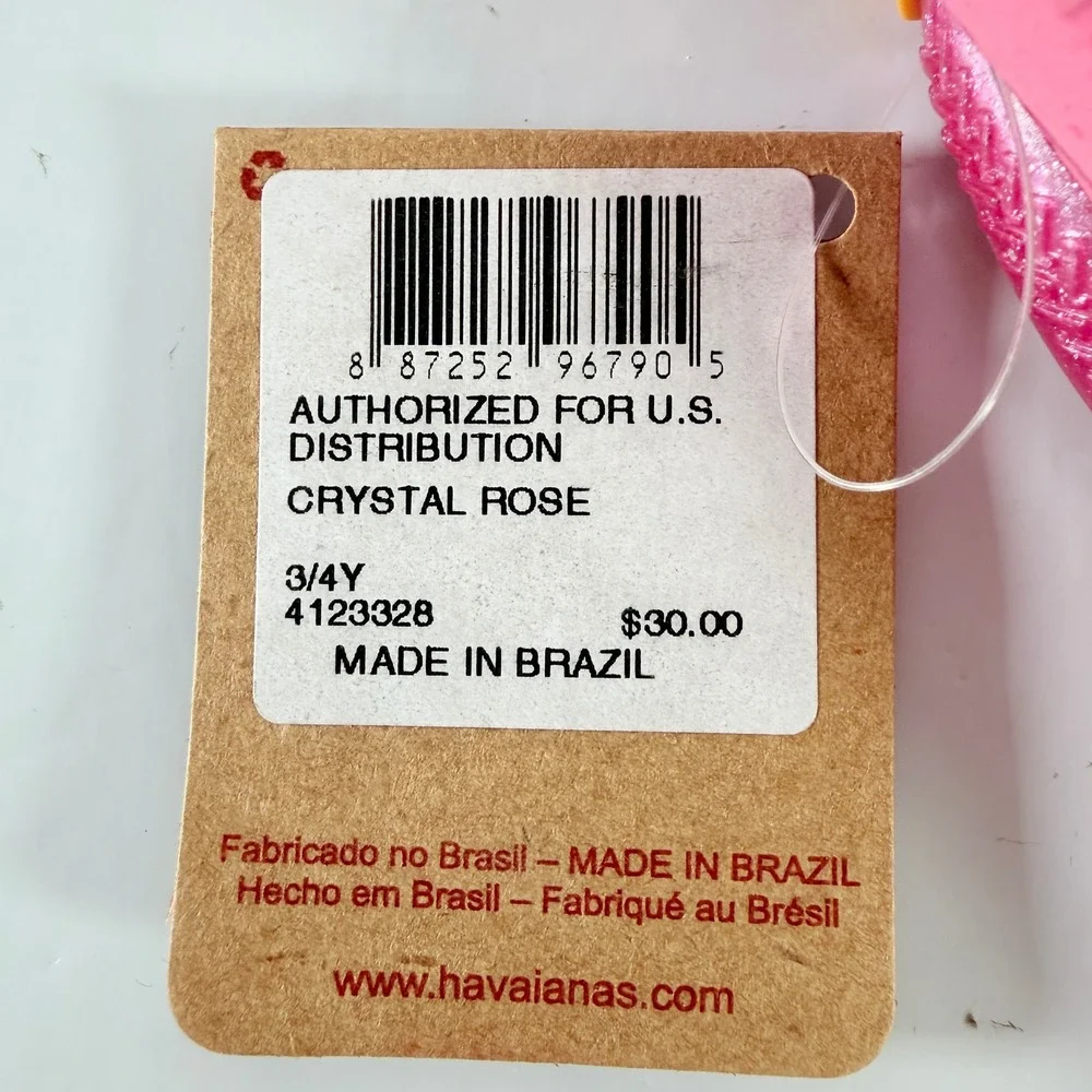 Havaianas Kids Slim Disney‎ Princess Aurora Flip Flop Sandal Crystal Rose 33-34